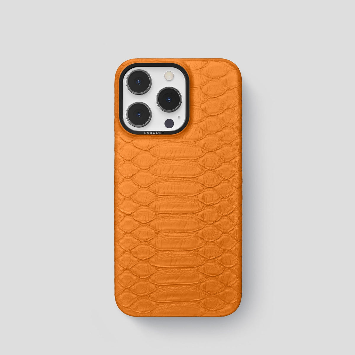 Orange iPhone 14 Pro Classic Case Python with Black Metal -1 | Orange-Black