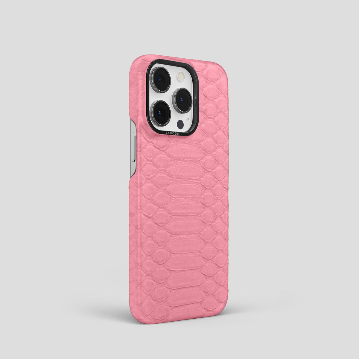 Pink iPhone 14 Pro Classic Case Python with Black Metal -2 | Pink-Black