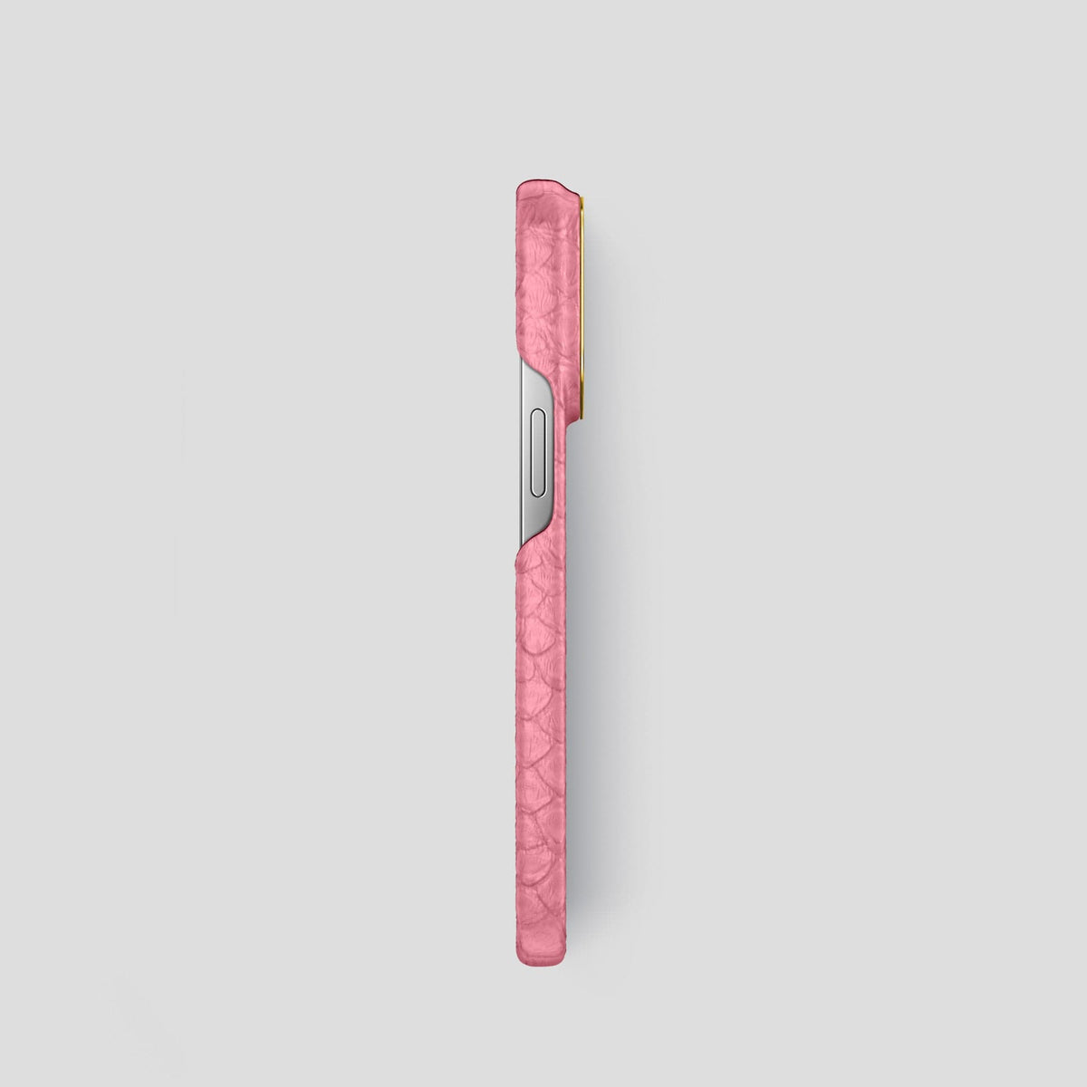 Pink iPhone 14 Pro Classic Case Python with Gold Metal -3 | Pink-Gold