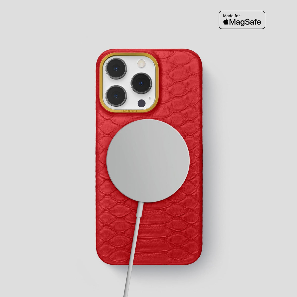 Red iPhone 14 Pro Classic Case Python with Gold Metal -5 | Red-Gold