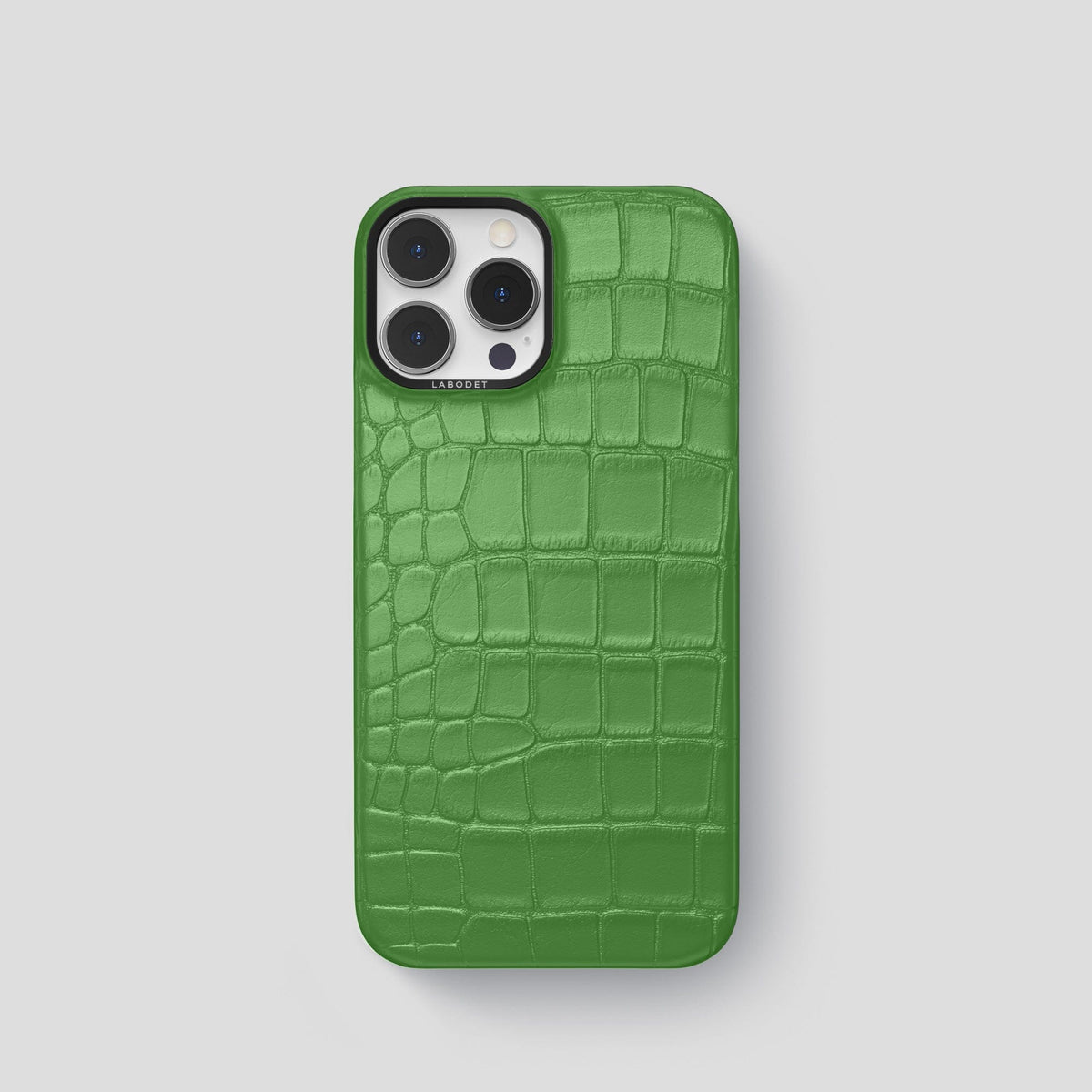 Apple-Green iPhone 14 Pro Classic Case Alligator with Black Metal -1 | Apple-Green-Black