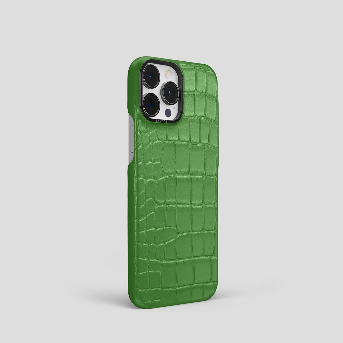 Apple-Green iPhone 14 Pro Classic Case Alligator with Black Metal -2 | Apple-Green-Black