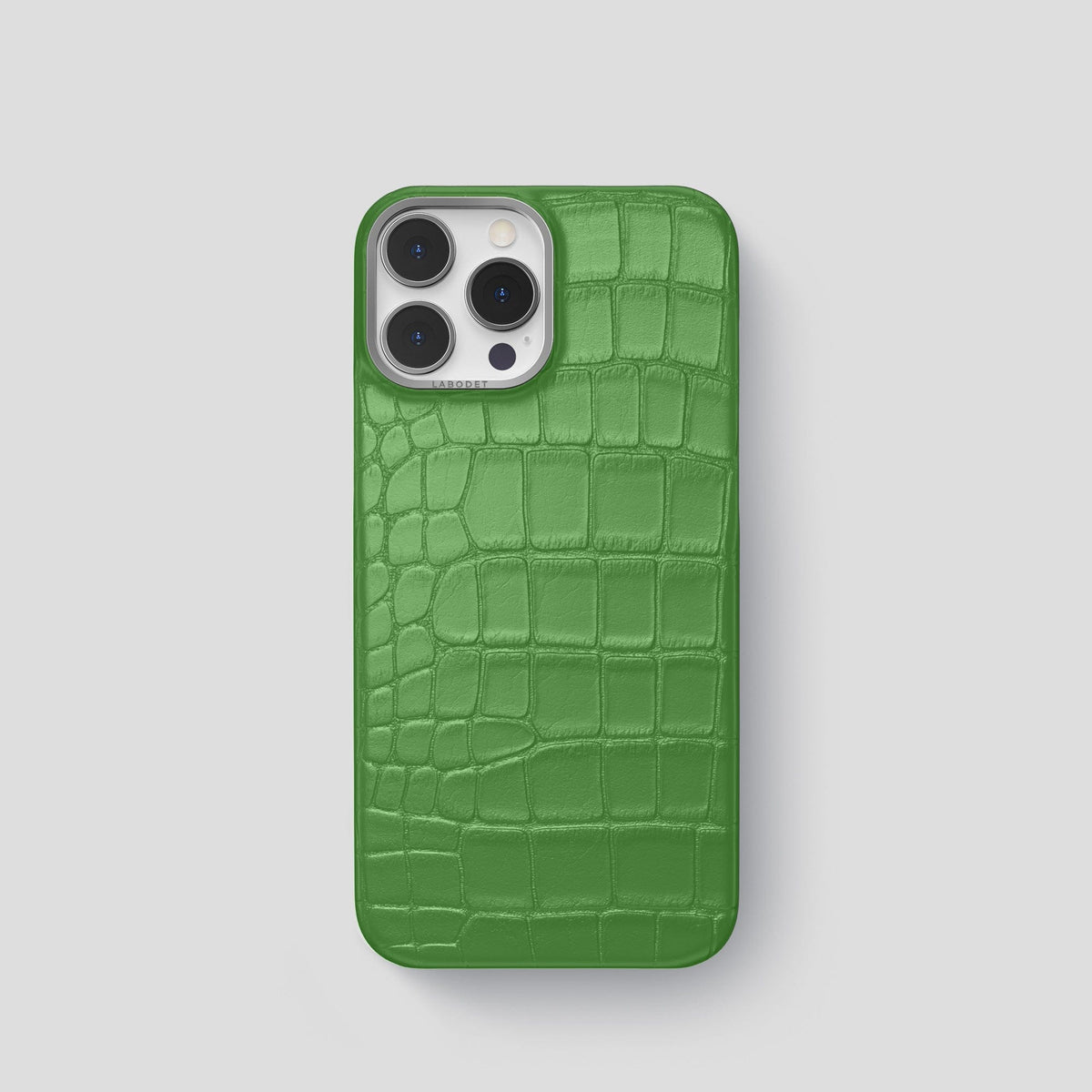 Apple-Green iPhone 14 Pro Classic Case Alligator with Steel Metal -1 | Apple-Green-Steel