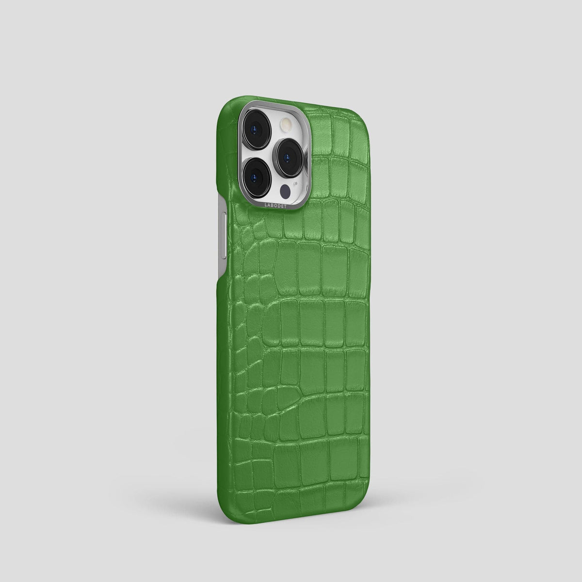 Apple-Green iPhone 14 Pro Classic Case Alligator with Steel Metal -2 | Apple-Green-Steel
