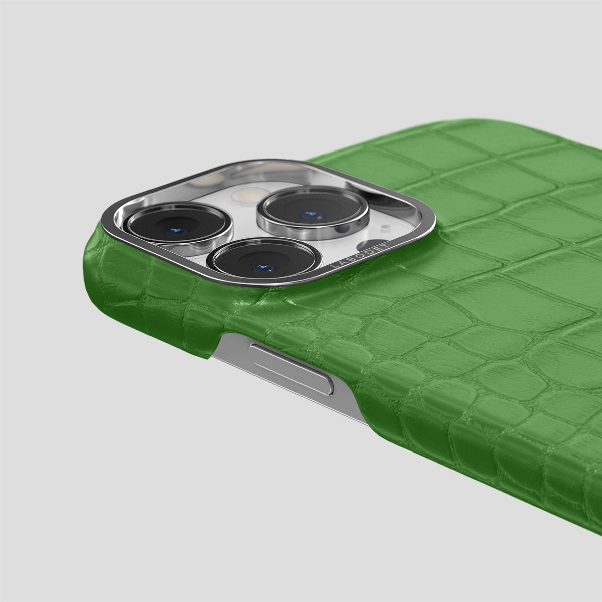 Apple-Green iPhone 14 Pro Classic Case Alligator with Steel Metal -5 | Apple-Green-Steel