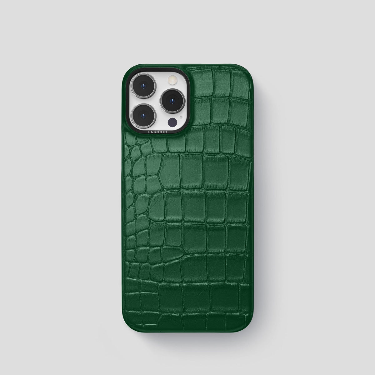 Forest-Green iPhone 14 Pro Classic Case Alligator with Black Metal -1 | Forest-Green-Black