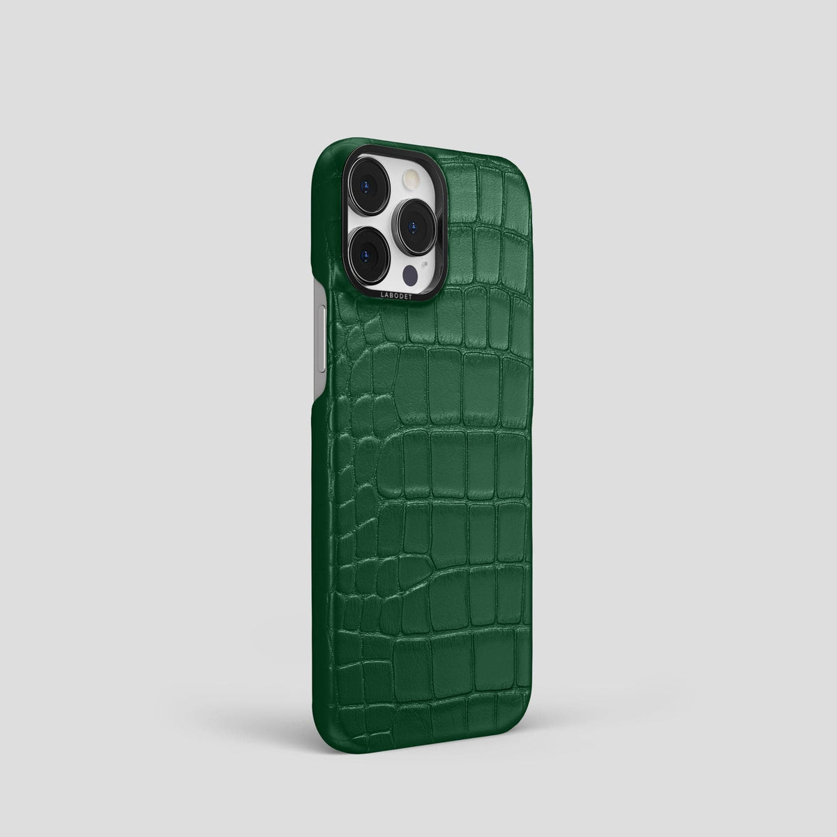 Forest-Green iPhone 14 Pro Classic Case Alligator with Black Metal -2 | Forest-Green-Black