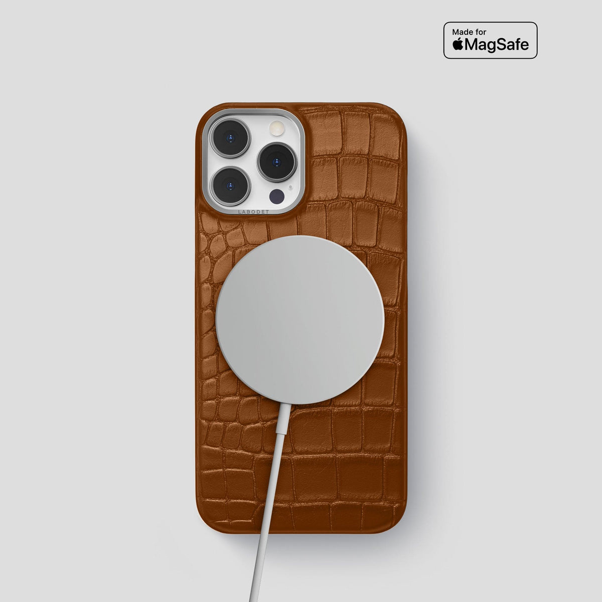 Honey iPhone 14 Pro Classic Case Alligator with Steel Metal -4 | Honey-Steel