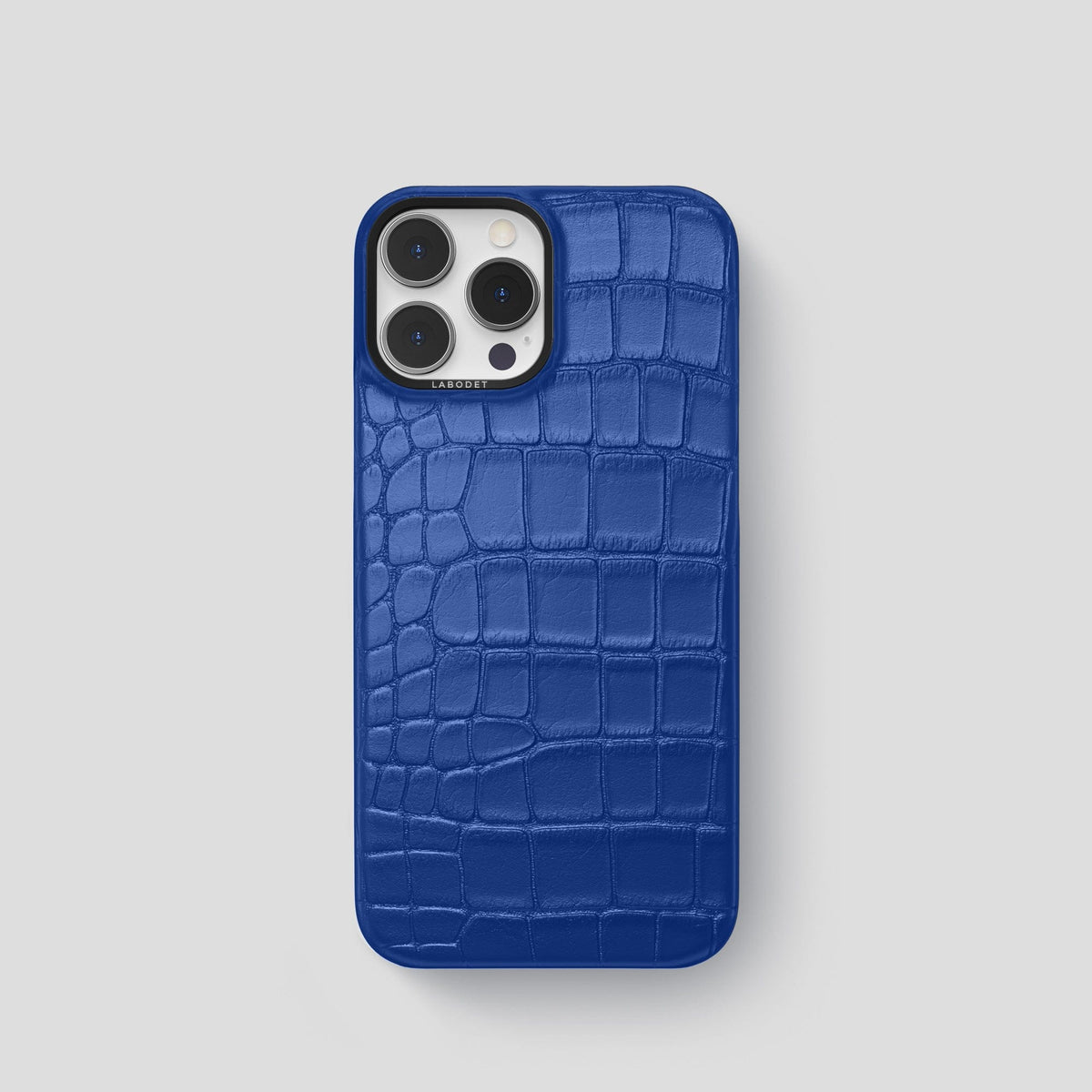 Royal Blue iPhone 14 Pro Classic Case Alligator with Black Metal -1 | Royal-Blue-Black