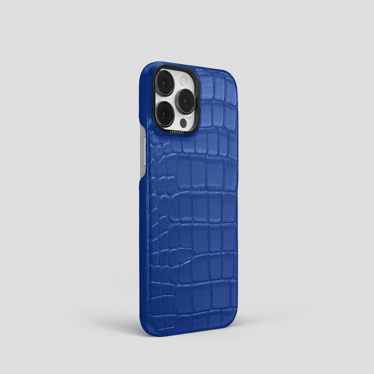 Royal Blue iPhone 14 Pro Classic Case Alligator with Black Metal -2 | Royal-Blue-Black