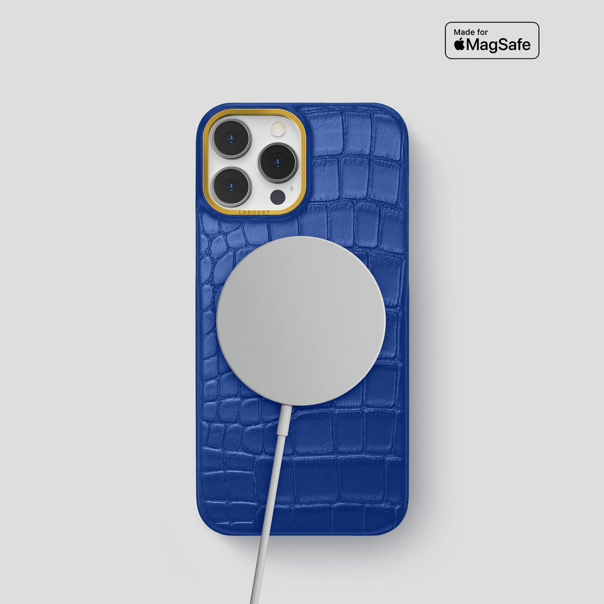 Royal Blue iPhone 14 Pro Classic Case Alligator with Gold Metal -4 | Royal-Blue-Gold