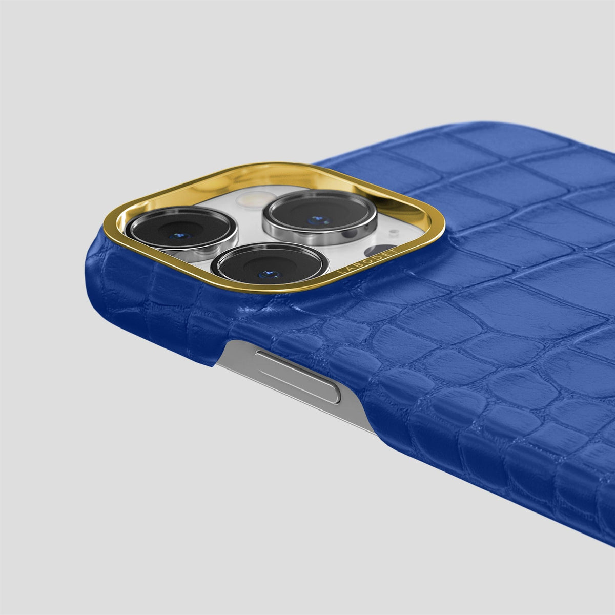 Royal Blue iPhone 14 Pro Classic Case Alligator with Gold Metal -5 | Royal-Blue-Gold