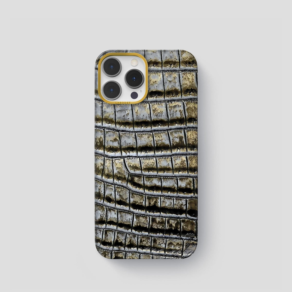 Antique-Bronze iPhone 14 Pro Himalaya Classic Case with Gold Metal -1 | Antique-Bronze-Gold