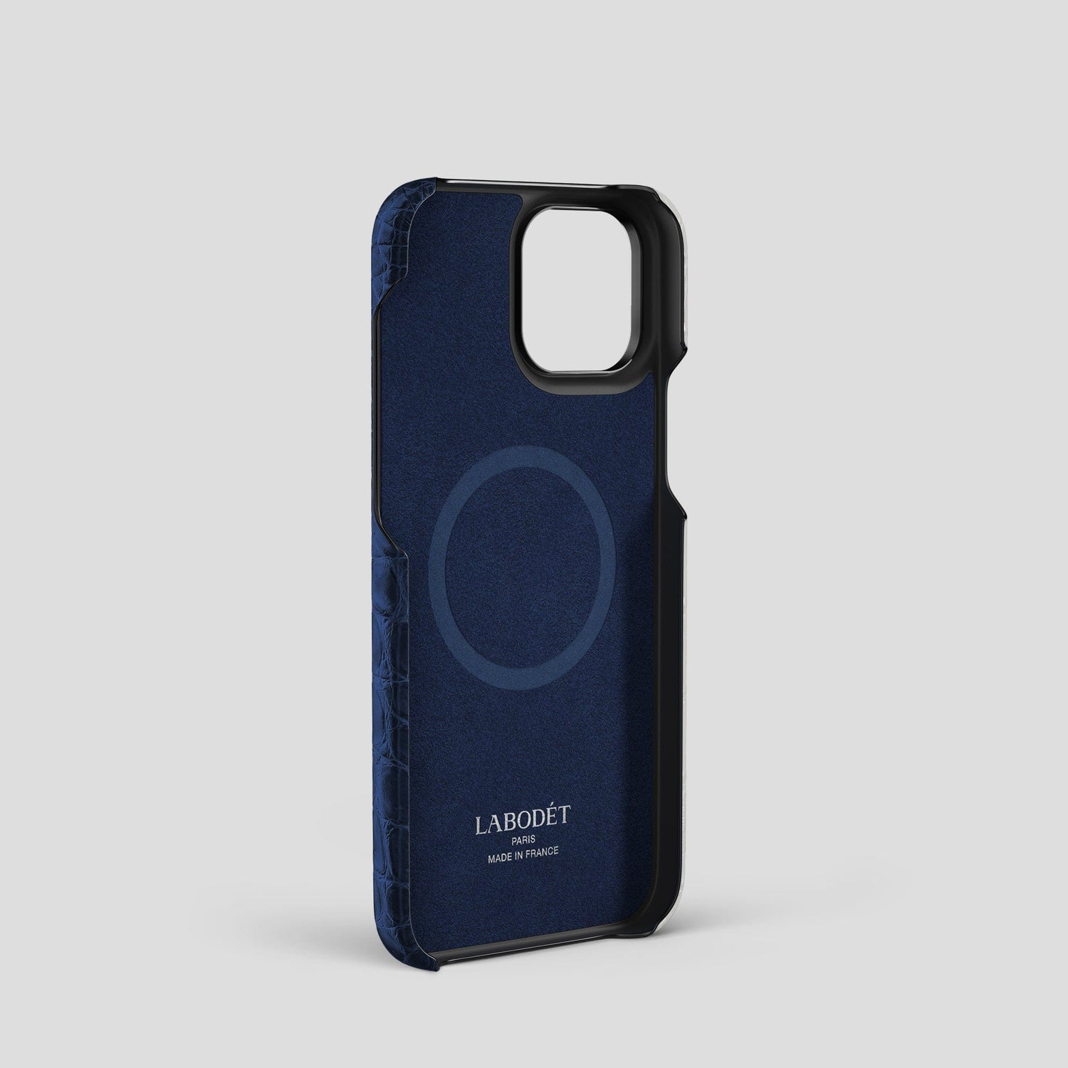 Navy Blue iPhone 14 Pro Himalaya Classic Case with Black Metal -3 | Navy-Blue-Black