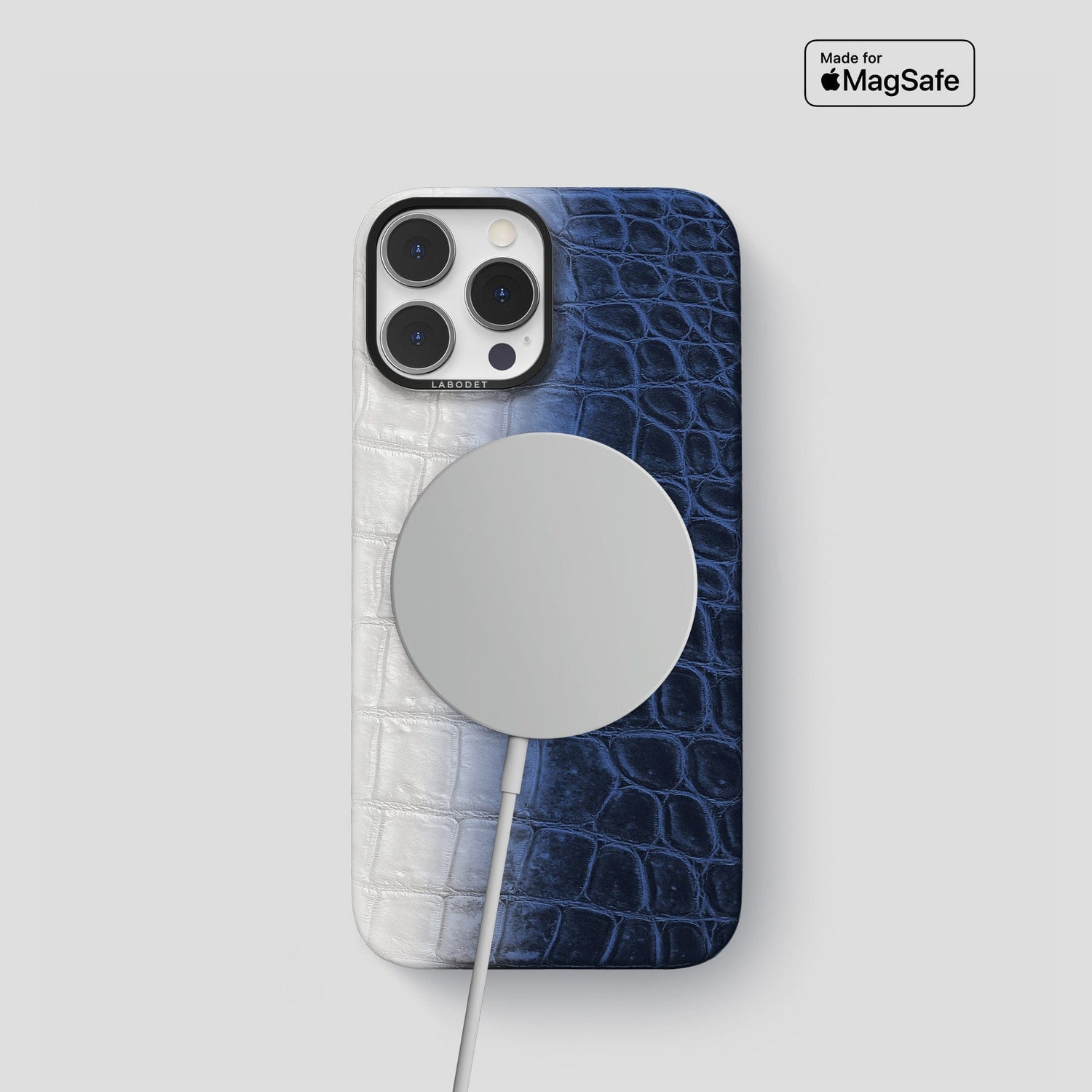 Navy Blue iPhone 14 Pro Himalaya Classic Case with Black Metal -4 | Navy-Blue-Black