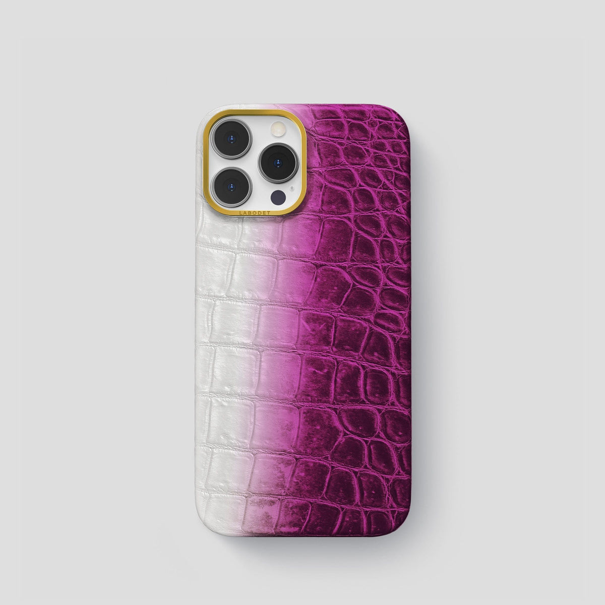 Fuchsia iPhone 14 Pro Himalaya Classic Case with Gold Metal -1 | Fuchsia-Gold