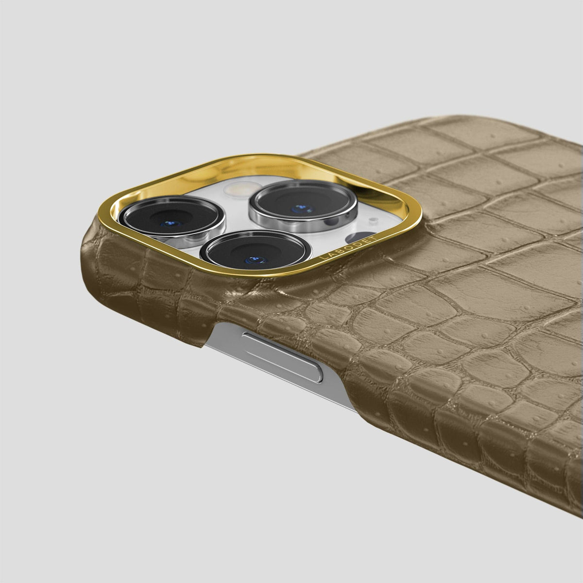 Kaki Green iPhone 14 Pro Max Classic Case with Gold Metal -5 | Kaki-Green-Gold