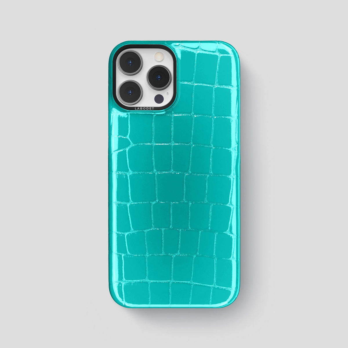 Mint iPhone 14 Pro Max Classic Case Shiny Alligator with Black Metal -1 | Mint-Black