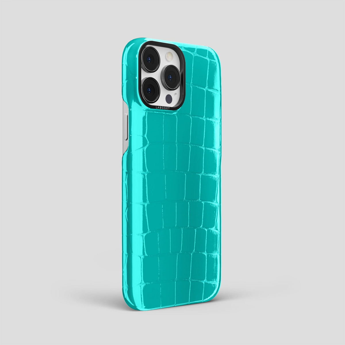 Mint iPhone 14 Pro Max Classic Case Shiny Alligator with Black Metal -2 | Mint-Black