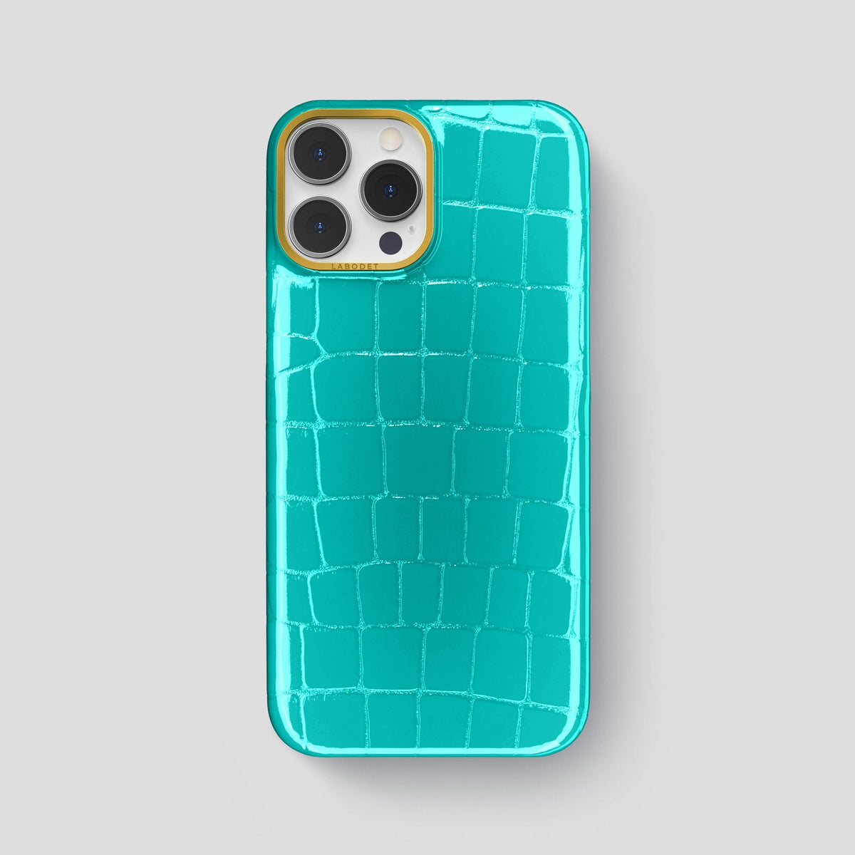 Mint iPhone 14 Pro Max Classic Case Shiny Alligator with Gold Metal -1 | Mint-Gold