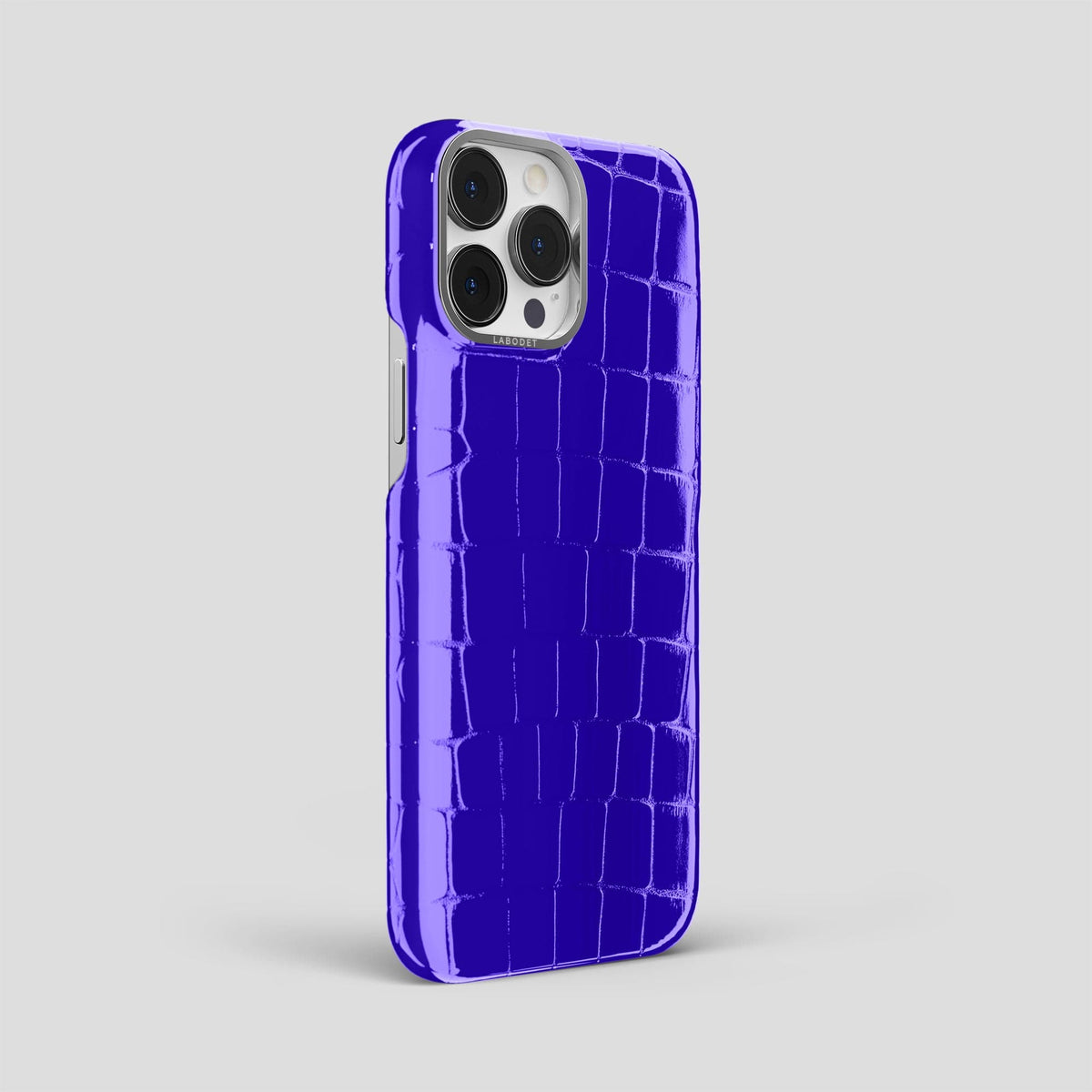 Royal Blue iPhone 14 Pro Max Classic Case Shiny Alligator with Steel Metal -2 | Royal-Blue-Steel