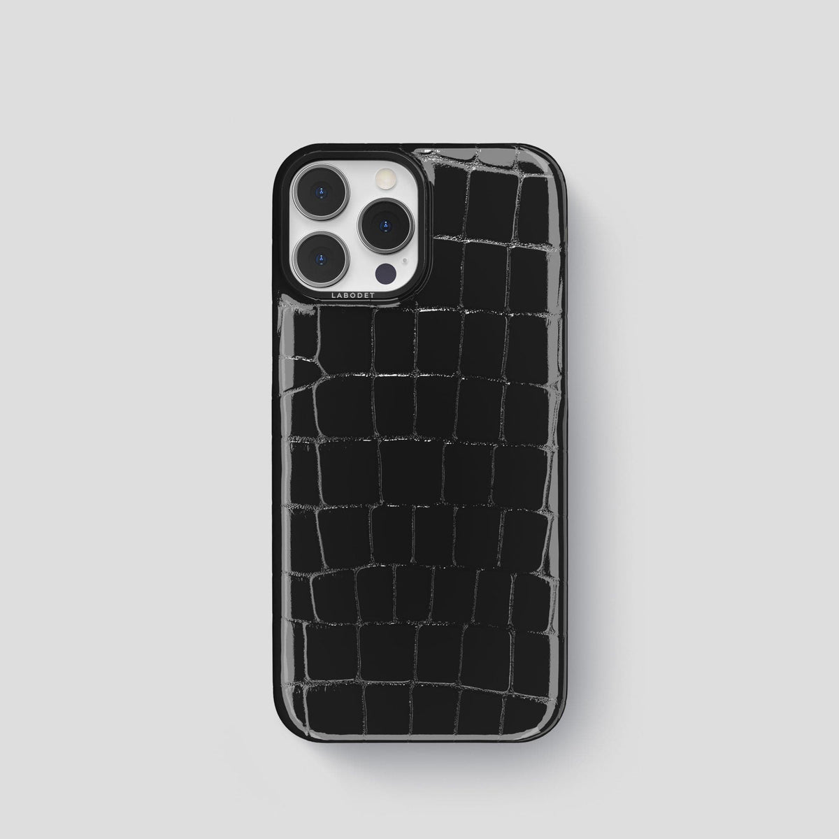 Black iPhone 14 Shiny Alligator with Black Metal -1 | Black-Black