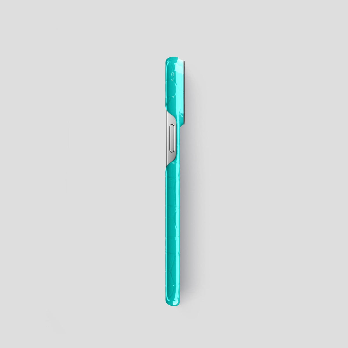 Mint iPhone 14 Shiny Alligator with Black Metal -3 | Mint-Black