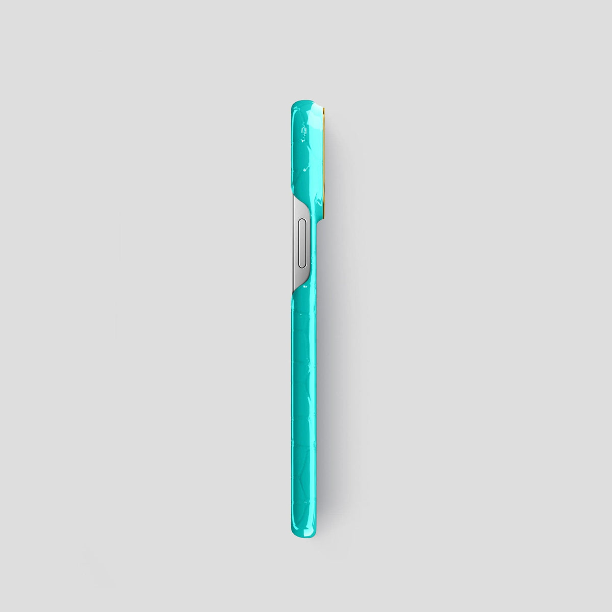 Mint iPhone 14 Shiny Alligator with Gold Metal -3 | Mint-Gold