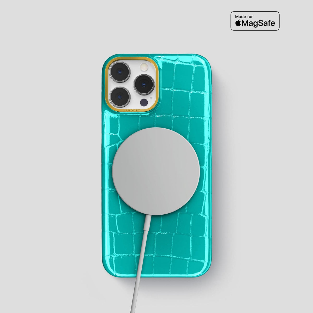 Mint iPhone 14 Shiny Alligator with Gold Metal -5 | Mint-Gold