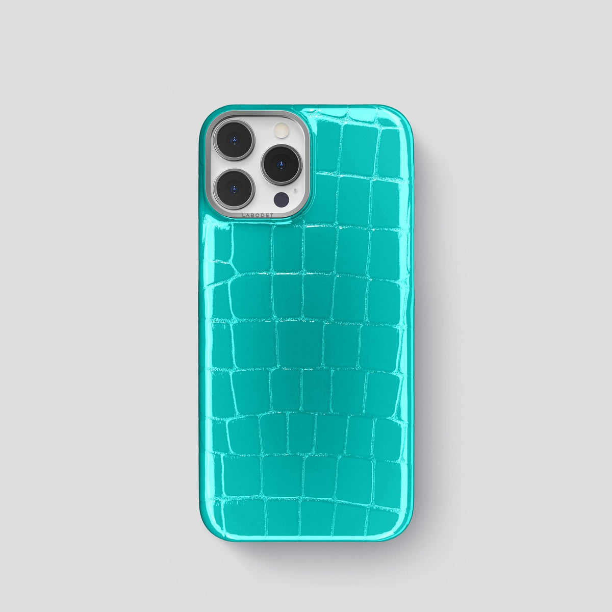 Mint iPhone 14 Shiny Alligator with Steel Metal -1 | Mint-Steel