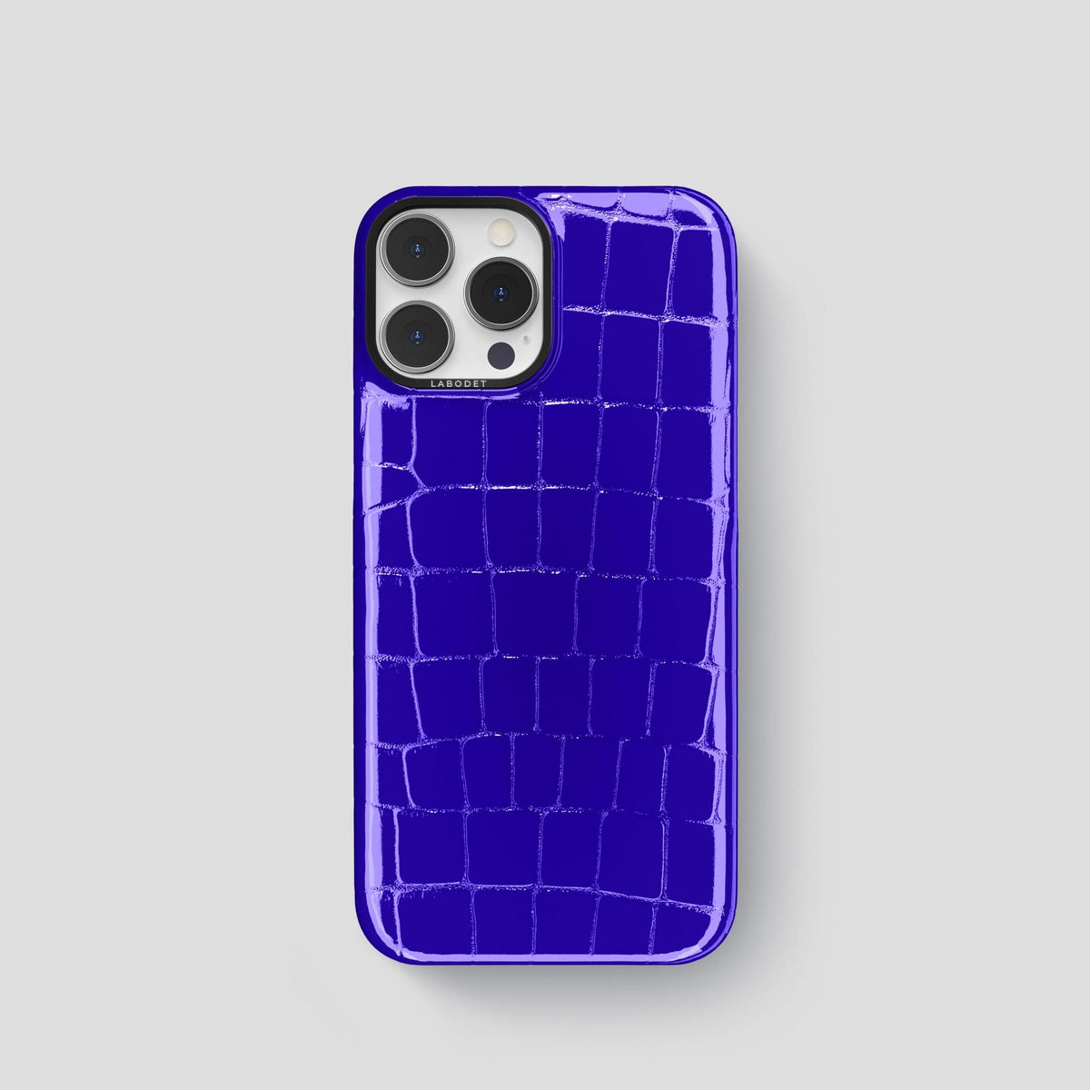 Royal Blue iPhone 14 Shiny Alligator with Black Metal -1 | Royal-Blue-Black