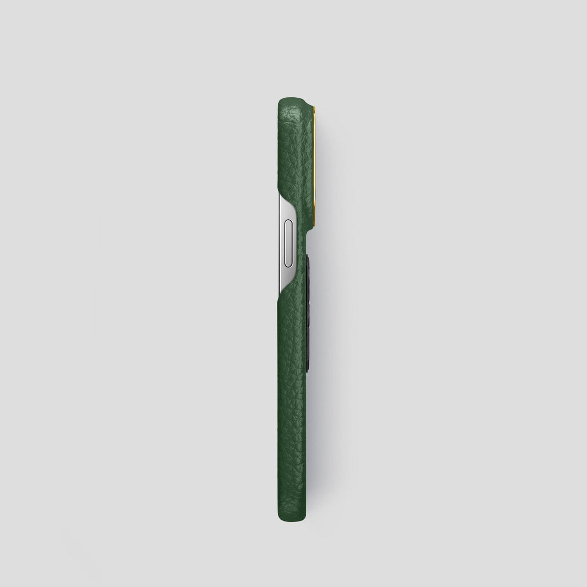 Dark Green iPhone 14 Pro Classic Case Calf with Gold Metal -3 | Dark-Green-Gold