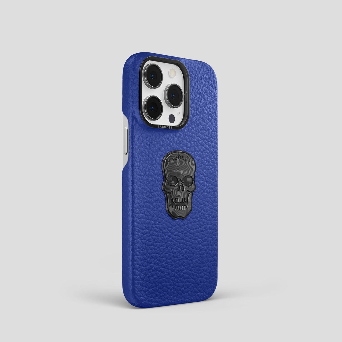 Royal Blue iPhone 14 Pro Classic Case Calf with Black Metal -2 | Royal-Blue-Black