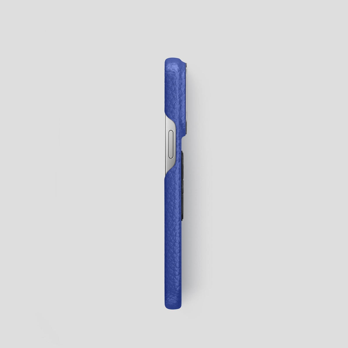 Royal Blue iPhone 14 Pro Classic Case Calf with Steel Metal -3 | Royal-Blue-Steel