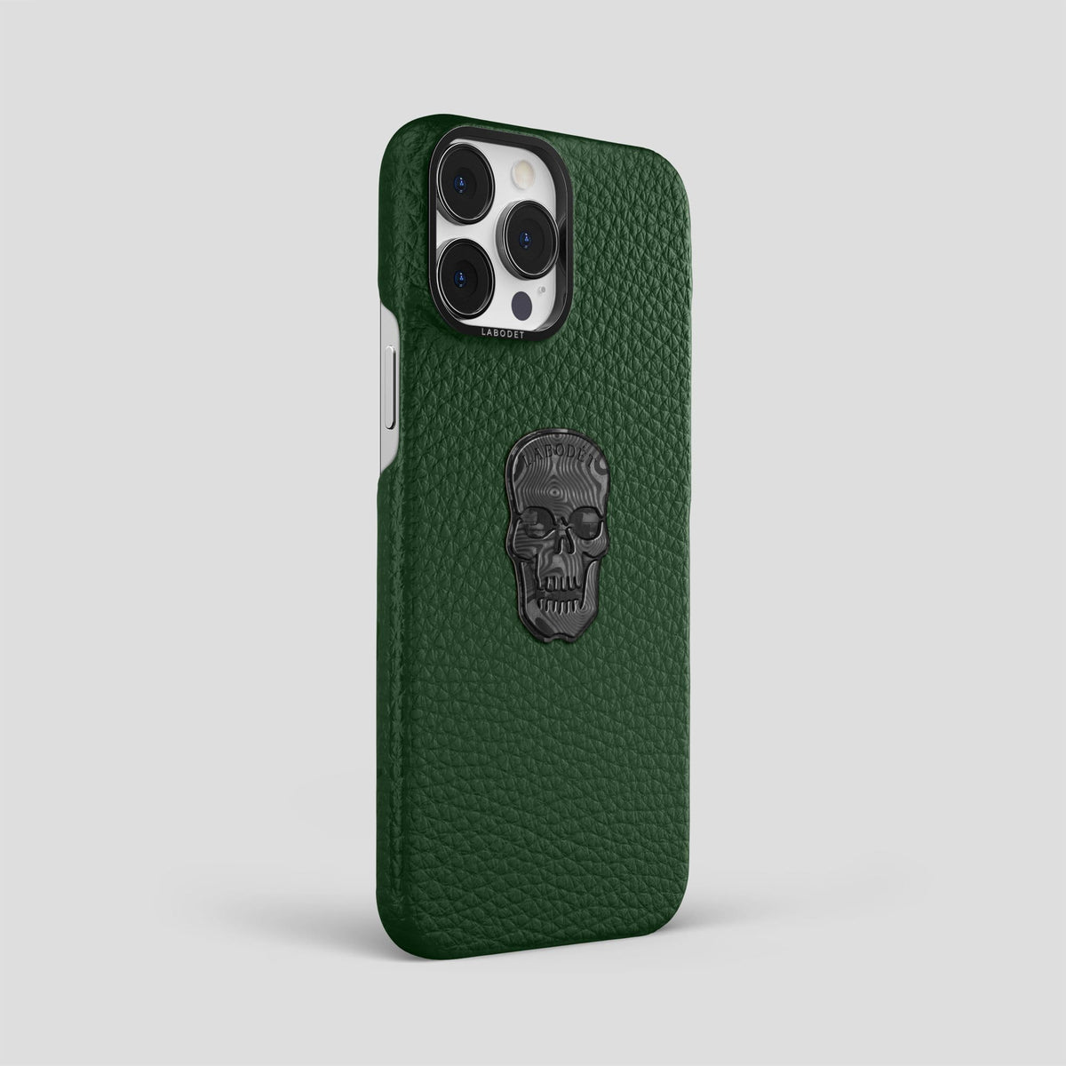 Dark Green iPhone 14 Pro Max Classic Case Calf with Black Metal -2 | Dark-Green-Black