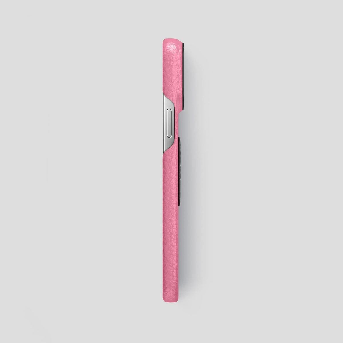 Pink iPhone 14 Pro Max Classic Case Calf with Black Metal -3 | Pink-Black