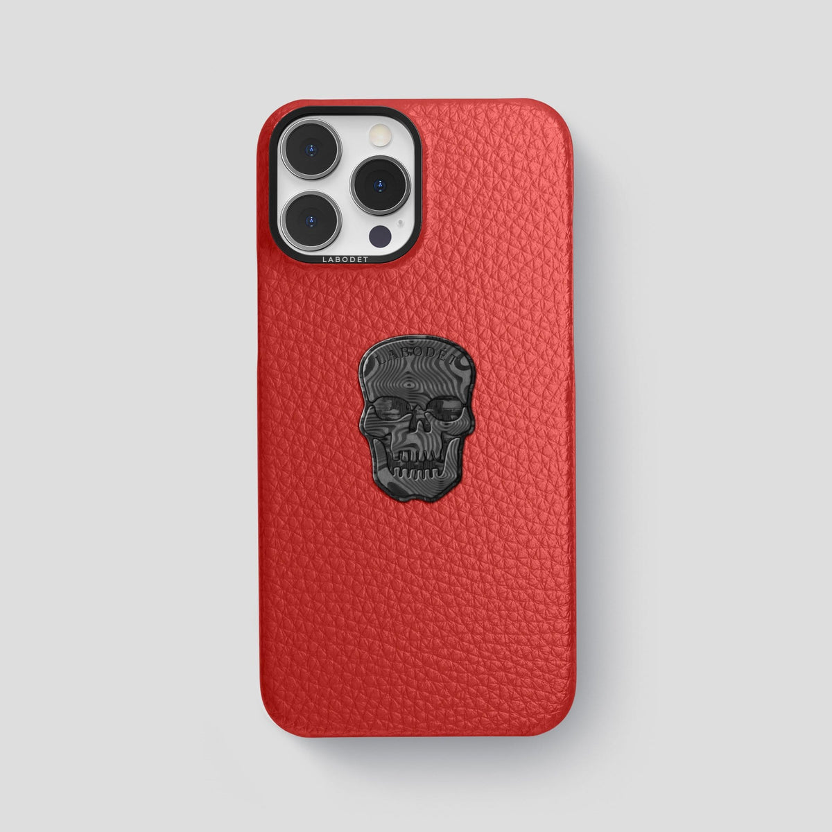 Red iPhone 14 Pro Max Classic Case Calf with Black Metal -1 | Red-Black