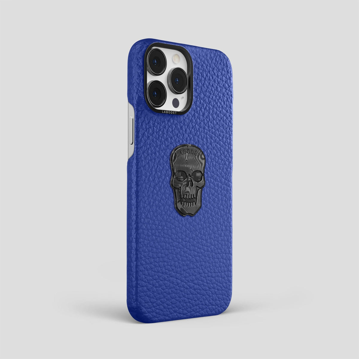 Royal Blue iPhone 14 Pro Max Classic Case Calf with Black Metal -2 | Royal-Blue-Black