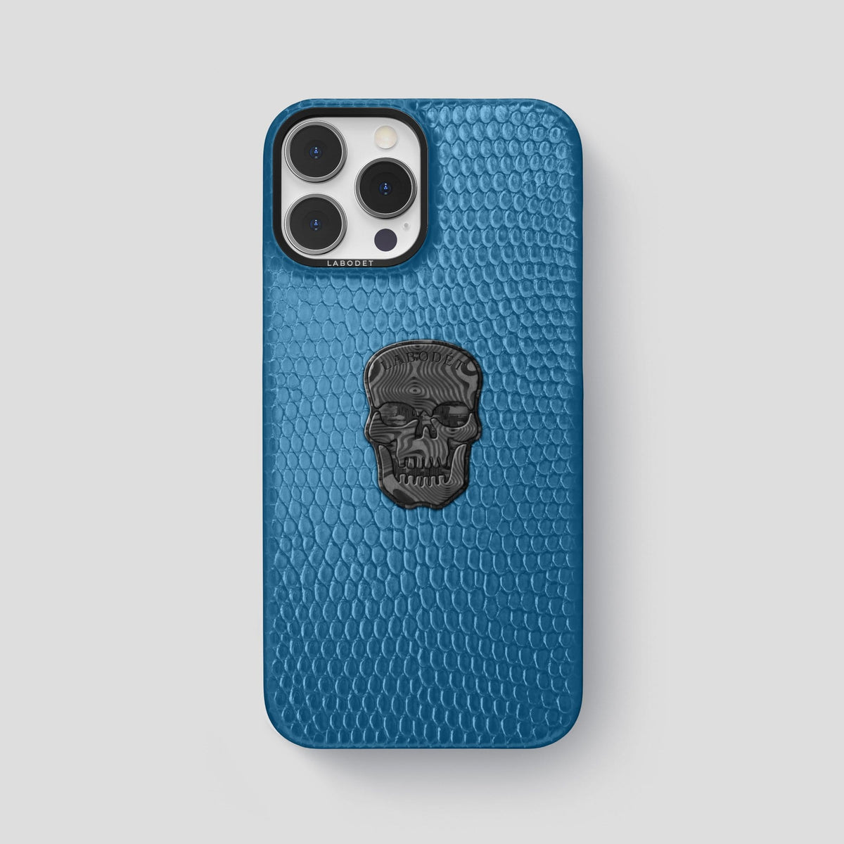 Blue iPhone 14 Pro Max Classic Case with Black Metal -1 | Blue-Black