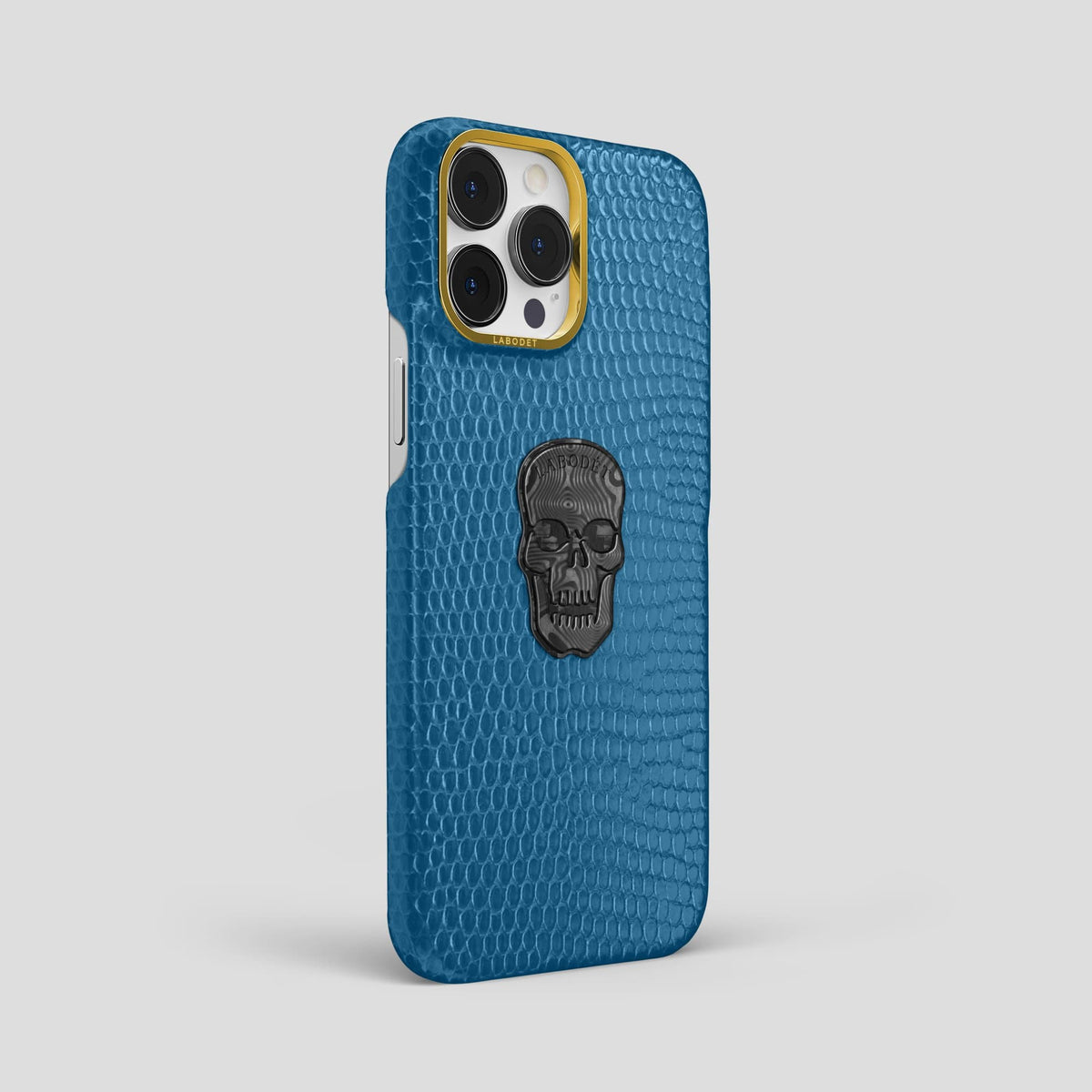 Blue iPhone 14 Pro Max Classic Case with Gold Metal -2 | Blue-Gold