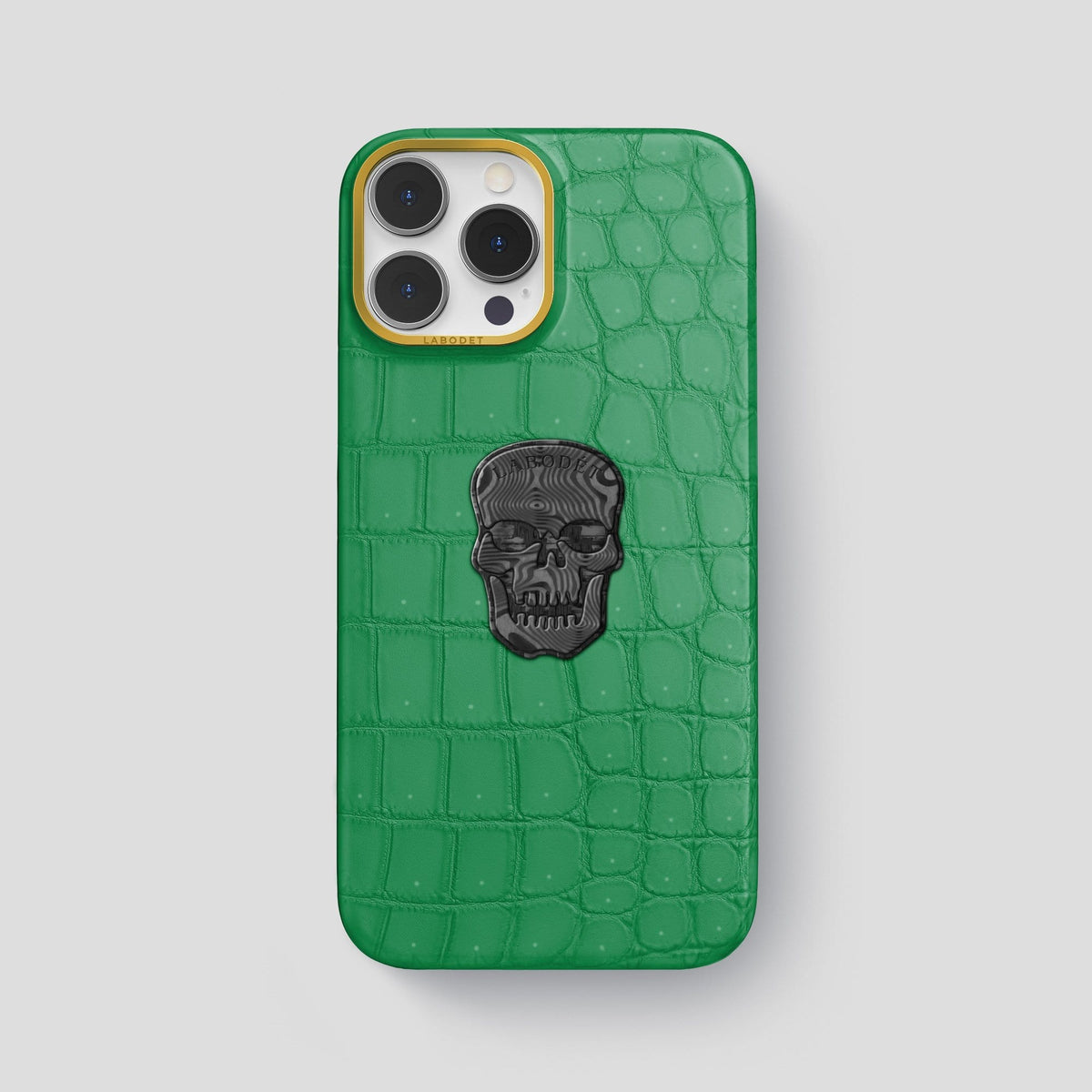 Cactus Green iPhone 14 Pro Max Classic Case with Gold Metal -1 | Cactus-Green-Gold