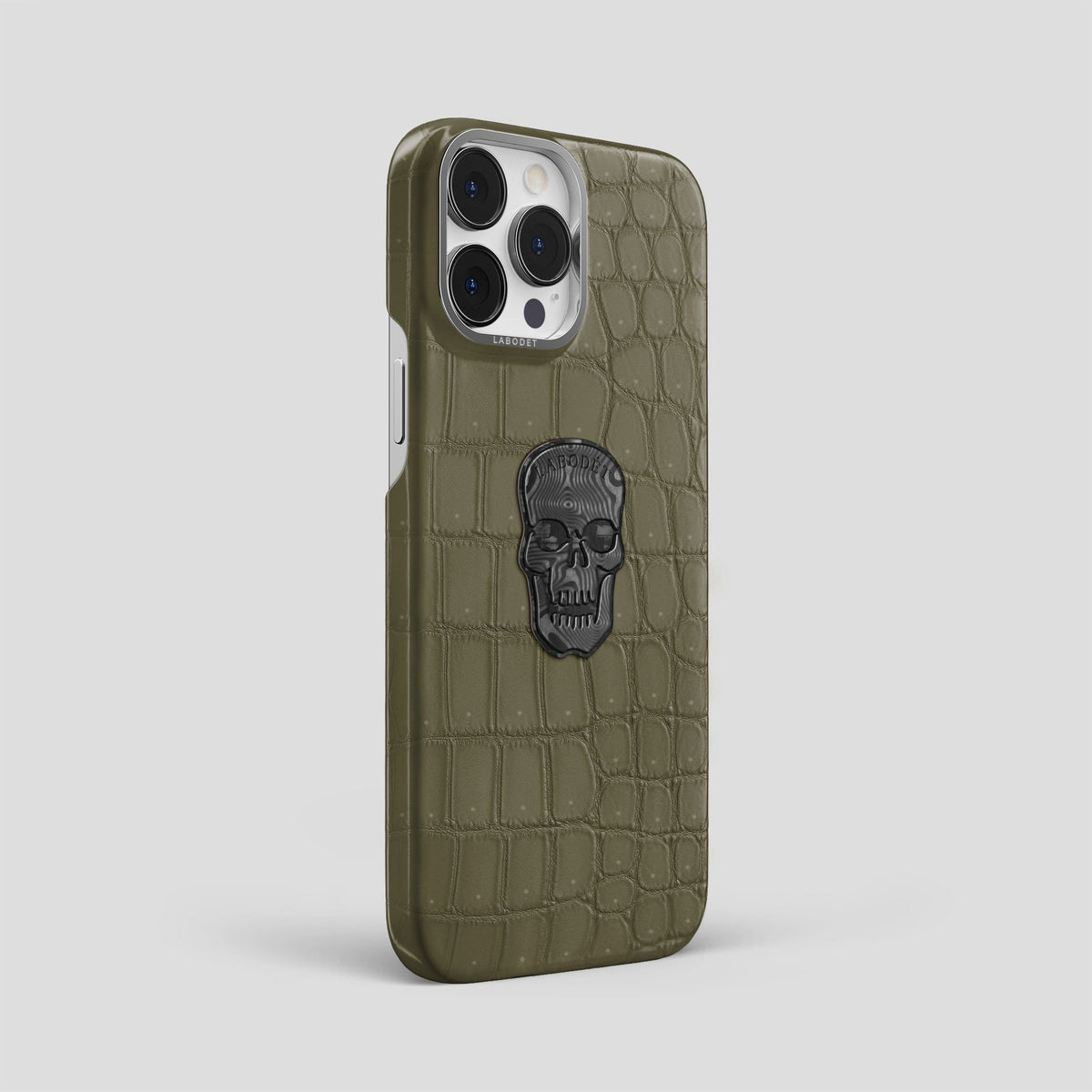 Kaki Green iPhone 14 Pro Max Classic Case with Steel Metal -2 | Kaki-Green-Steel