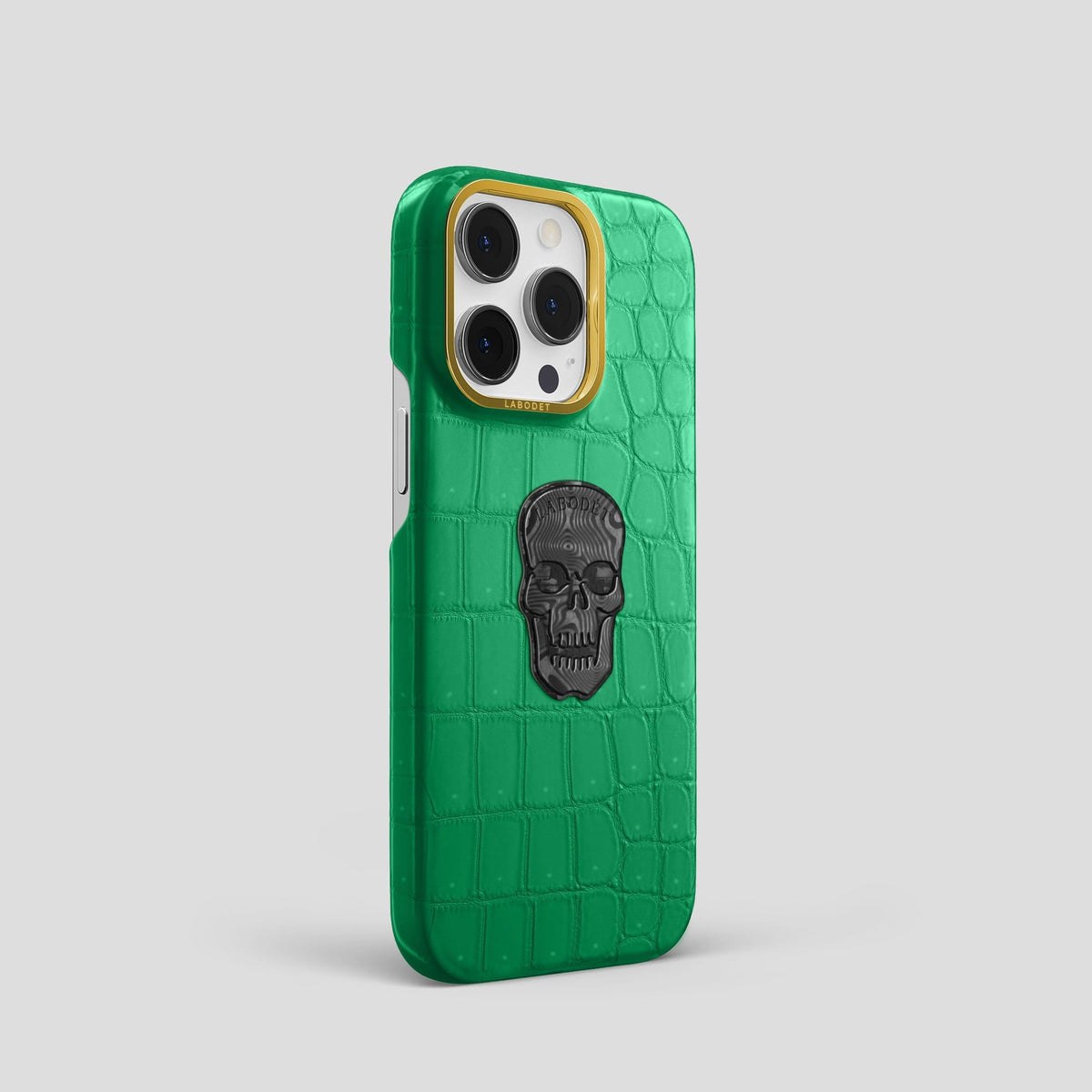 Cactus Green iPhone 14 Pro Classic Case with Gold Metal -2 | Cactus-Green-Gold