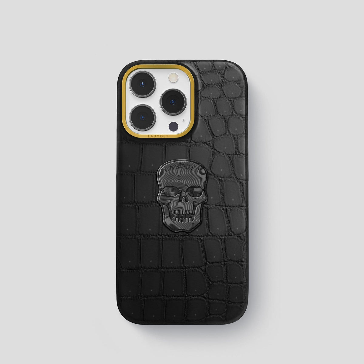 Black iPhone 14 Pro Classic Case with Gold Metal -1 | Black-Gold