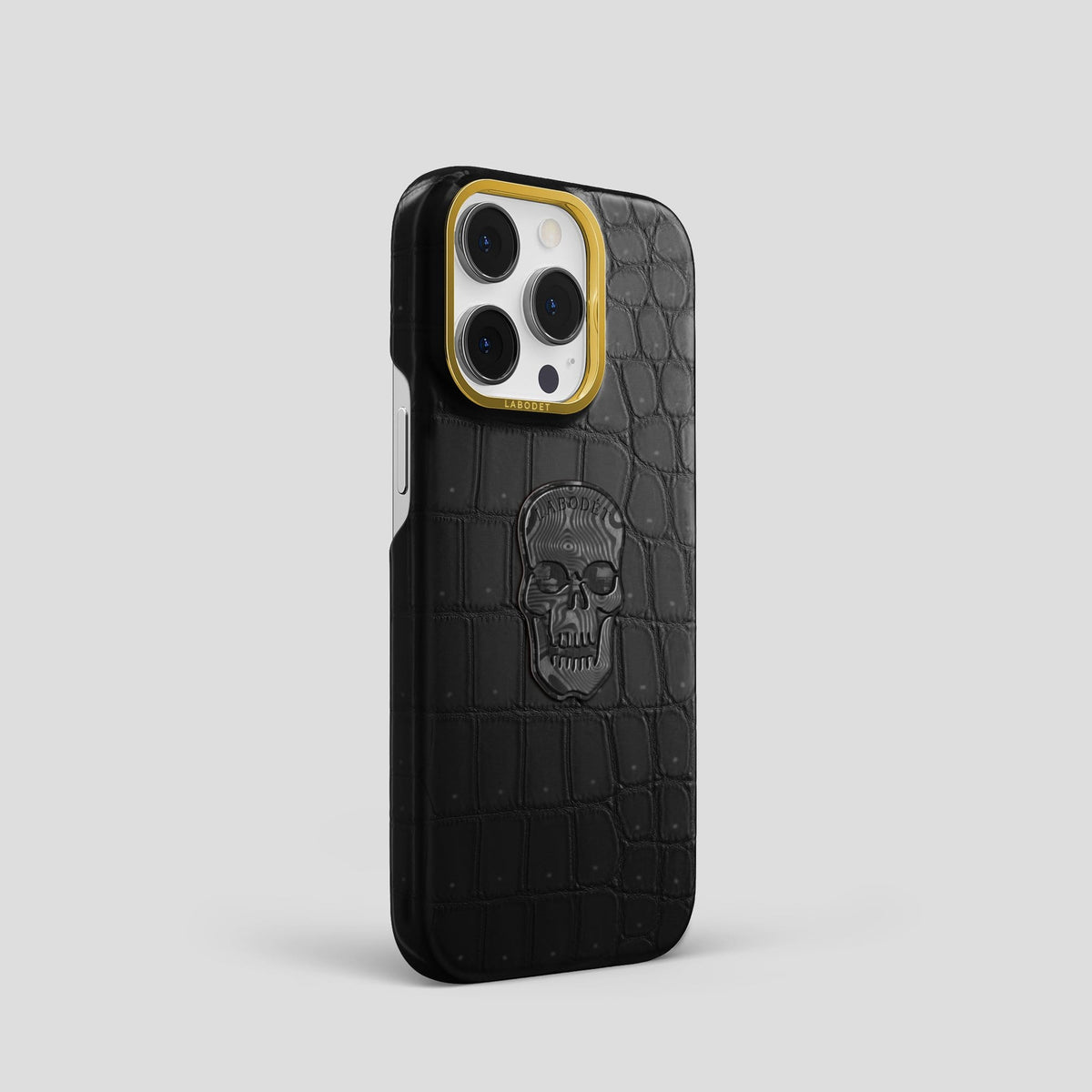 Black iPhone 14 Pro Classic Case with Gold Metal -2 | Black-Gold