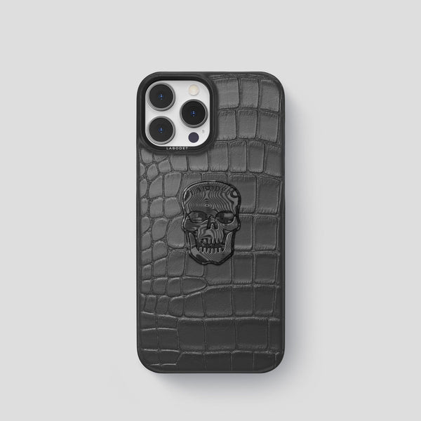 iPhone 14 Pro Classic Case Alligator with Carbon Skull