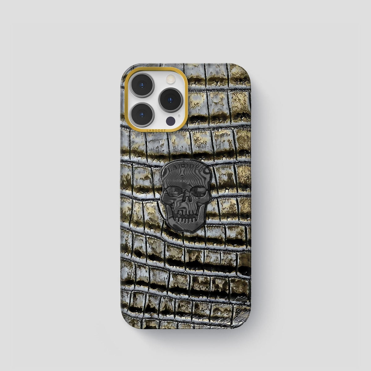 Antique-Bronze iPhone 14 Pro Himalaya Classic Case with Gold Metal -1 | Antique-Bronze-Gold