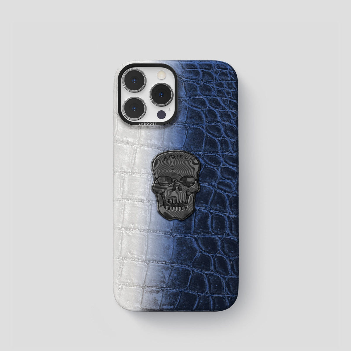 Navy Blue iPhone 14 Pro Himalaya Classic Case with Black Metal -1 | Navy-Blue-Black