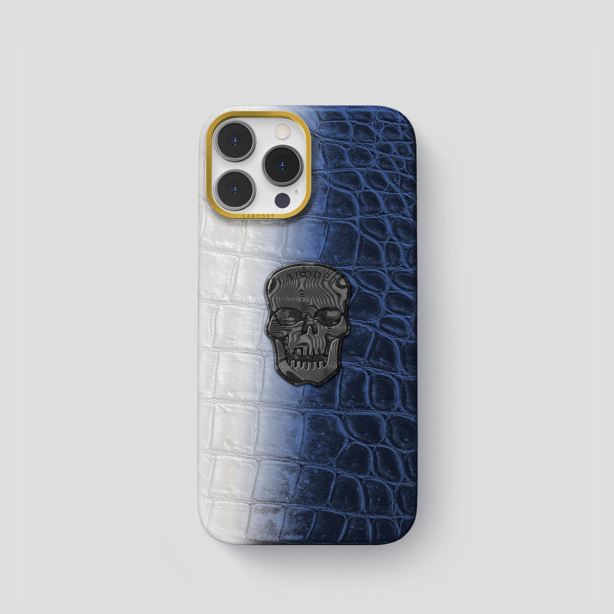 Navy Blue iPhone 14 Pro Himalaya Classic Case with Gold Metal -1 | Navy-Blue-Gold
