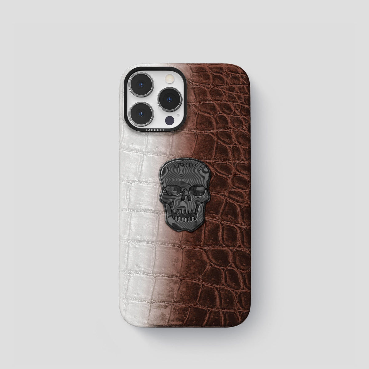 Dark Brown iPhone 14 Pro Himalaya Classic Case with Black Metal -1 | Dark-Brown-Black